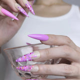 Pink Confetti Press On Nails